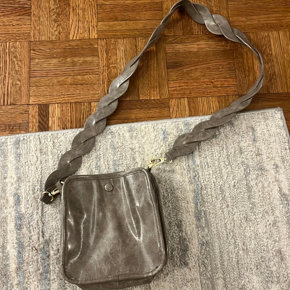 Anthropology cross body bag with cool detailed strap